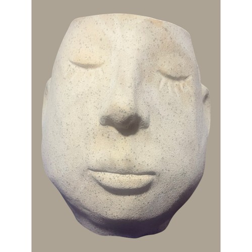 Pottery speckled male face - pottery,