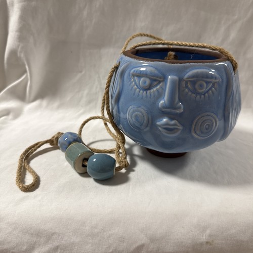 Ceramic face planter hanging - ceramic,